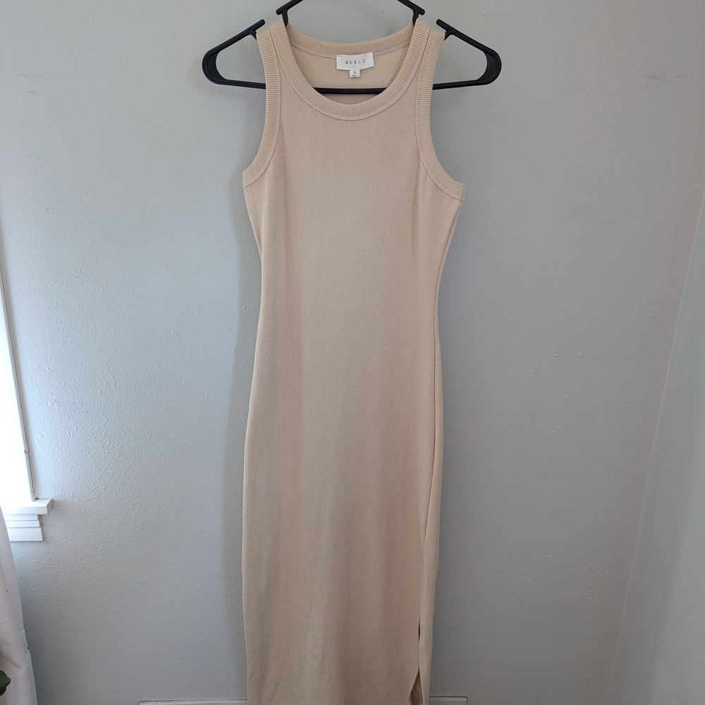 MARBLE Cream Midi Dress